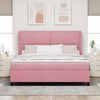 vidaXL Boxspringbett mit Matratze mit Kopfteil Rosa 200 x 180 cm Samt