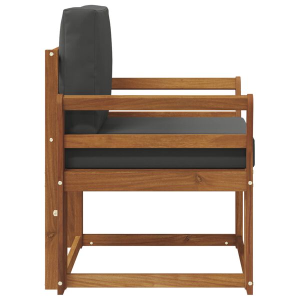 vidaXL Outdoor-Sofa Massives Akazienholz und Polyester Natur