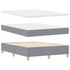 vidaXL Boxspringbett mit Matratze Hellgrau 190 x 140 cm Stoff