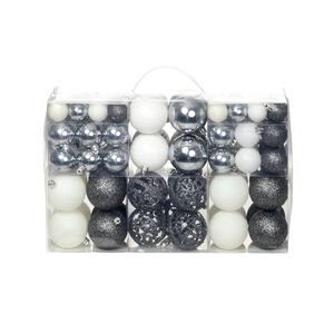 vidaXL 100-tlg. Weihnachtskugel-Set 3/4/6 cm Wei&szlig;/Grau
