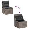 vidaXL Gartensofa-set mit Kissen mit Speicher 6 pcs Grau Poly-Rattan