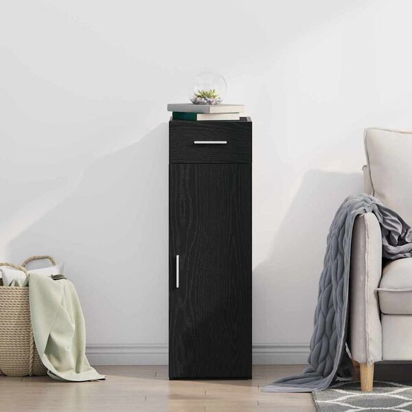 vidaXL Sideboard mit Schubladen Schwarz Eichen-Optik 30 x 42,5 x 93 cm