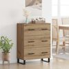 vidaXL Sideboard Artisan-Eiche 69,5 x 34 x 90 cm Verbundholz und Eisen