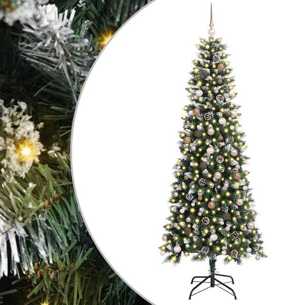 vidaXL K&uuml;nstlicher Weihnachtsbaum mit 300 LEDs mit St&auml;nder Gr&uuml;n 240 cm