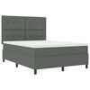 vidaXL Boxspringbett mit Matratze Dunkelgrau 140 x 200 cm Stoff