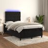 vidaXL Boxspringbett mit Matratze & LED Schwarz 120x190 cm Samt