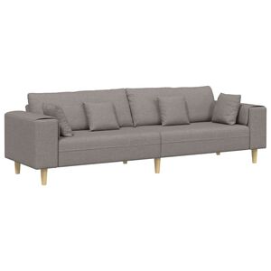 vidaXL Sofa mit Kissen Taupe 250 x 77 x 76 cm Stoff