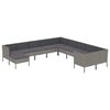 vidaXL 11-tlg. Garten-Lounge-Set mit Auflagen Poly Rattan Grau