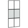 vidaXL Schiebet&uuml;r Schwarz 102,5x205 cm Hartglas und Aluminium