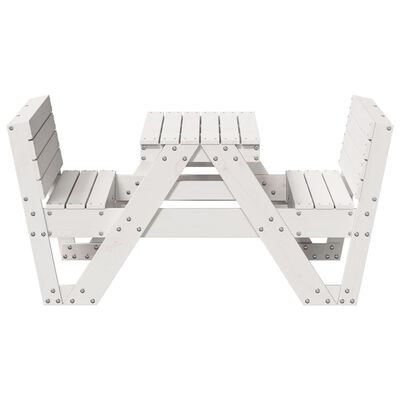 vidaXL Picknicktisch für Kinder Weiß 88x122x58 cm Massivholz Kiefer