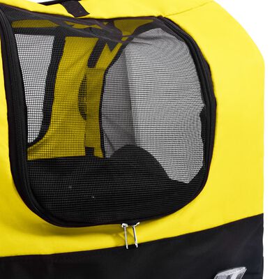 vidaXL 2-in-1 Fahrradanhänger für Hunde und Buggy Gelb und Schwarz