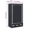 vidaXL Kleiderschrank Schwarz 87 x 49 x 159 cm Stoff