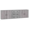 vidaXL Sideboards 3 Stk. Grau Sonoma Holzwerkstoff