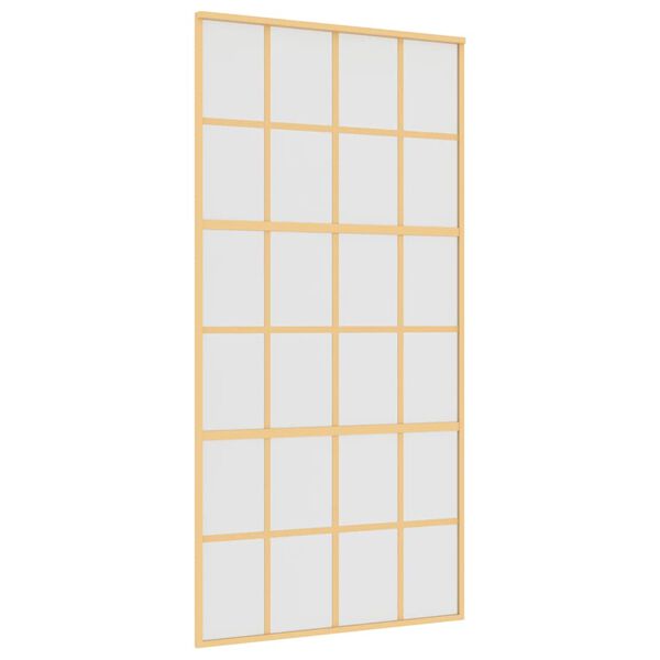 vidaXL Schiebet&uuml;r Golden 102,5x205 cm Matt ESG-Glas und Aluminium