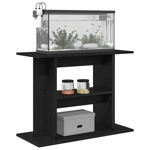 vidaXL Aquariumst&auml;nder Schwarz Eichen-Optik 80x35x60 cm Holzwerkstoff