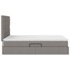 vidaXL Bett mit Stauraum und LED mit LED Taupe 140 x 190 cm Polyester