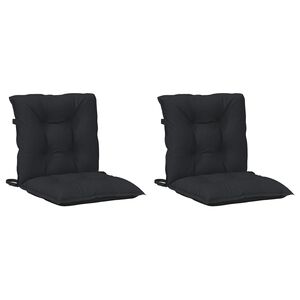 vidaXL Niedriglehner Stuhlkissen Set 2 pcs Melange Schwarz