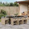 vidaXL Garten Essgruppe mit Kissen 9 pcs Beige Poly-Rattan
