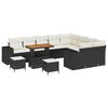 vidaXL Garten-Sofa-Set mit Kissen mit Kissen 12 pcs Schwarz und Creme