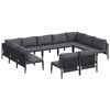 vidaXL Gartensofa-set 11 Stk. Schwarz Stahl