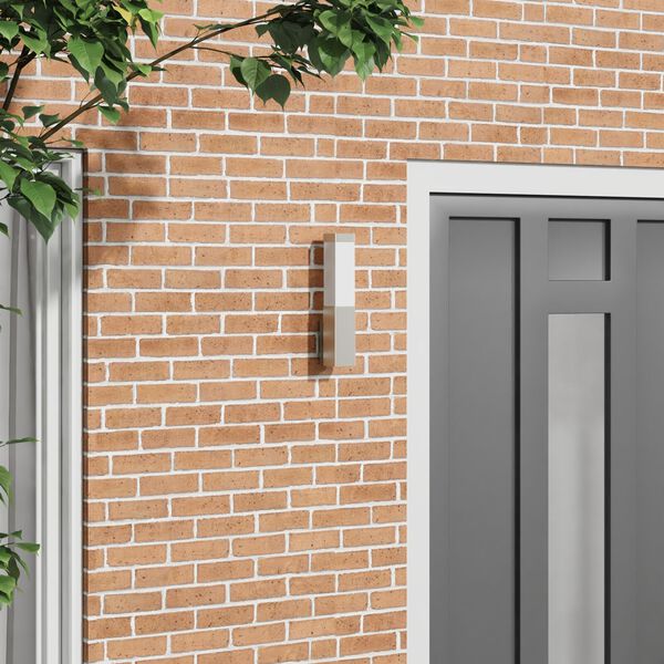 vidaXL Außenwandleuchte Silber 10.5 x 6 x 35 cm Edelstahl