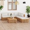 vidaXL 6-tlg. Garten-Lounge-Set mit Kissen Creme Massivholz Teak