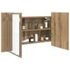 vidaXL Badezimmerspiegelschrank mit T&uuml;r Artisan-Eiche 80 x 12 x 45 cm