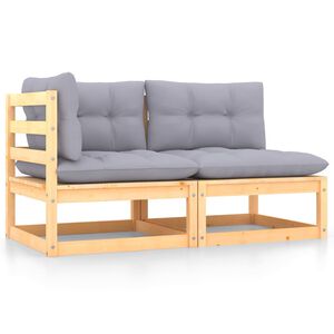 vidaXL 2-tlg. Garten-Lounge-Set mit Kissen Kiefer Massivholz