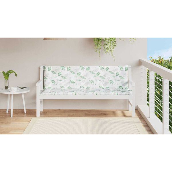 vidaXL Gartenbank-Auflagen 2 Stk. Blattmuster 150x50x7 cm Stoff