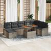 vidaXL Gartensofa-set mit Kissen mit Speicher 9 pcs Grau Poly-Rattan