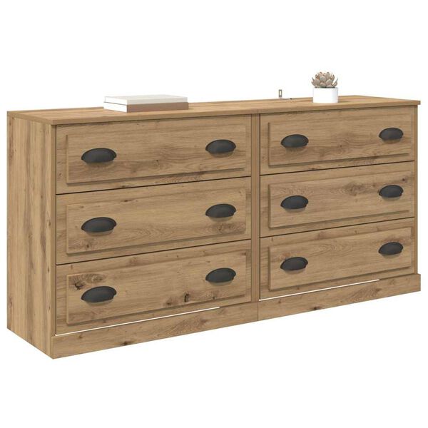 vidaXL Sideboards 2 pcs Artisan-Eiche 70 x 35,5 x 67,5 cm