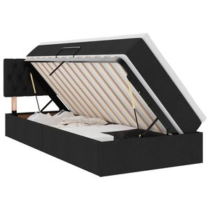 vidaXL LED-Speicherbett mit Matratze Schwarz 90 x 190 cm Stoff