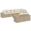 vidaXL 9-tlg. Garten-Sofagarnitur mit Kissen Beige Poly Rattan