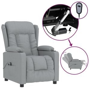 vidaXL Relaxsessel Elektrisch Hellgrau Stoff