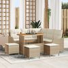 vidaXL Garten-Sofa-Set mit Kissen mit Speicher 9 pcs Beige und Creme
