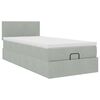 vidaXL Ottoman-Bett mit Matratze & LEDs Hellgrau 80x200 cm Samt