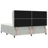 vidaXL Boxspringbett mit Matratze Hellgrau 200 x 200 cm Polyester