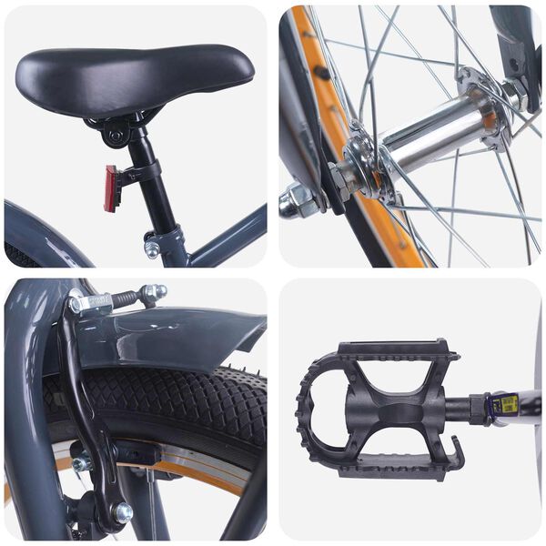 vidaXL Kinderfahrrad 18 Zoll f&uuml;r 5-7 Jahre alt Dunkelgrau