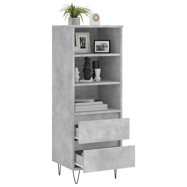 vidaXL Highboard Betongrau 40x36x110 cm Holzwerkstoff
