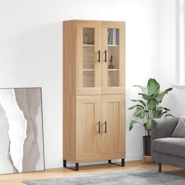 vidaXL Highboard Sonoma-Eiche 69,5x34x180 cm Holzwerkstoff