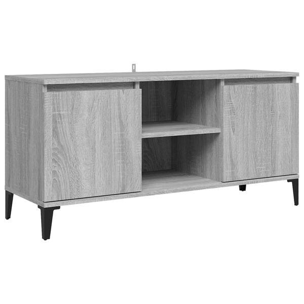 vidaXL TV-Schrank mit Metallbeinen Grau Sonoma 103,5x35x50 cm