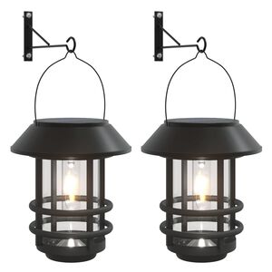 vidaXL Solar-Außenwandleuchten 2 Stk. Weiß