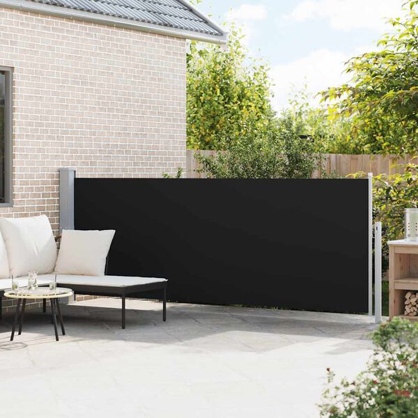 vidaXL Ausziehbare Seitenmarkise 140&times;500 cm Schwarz
