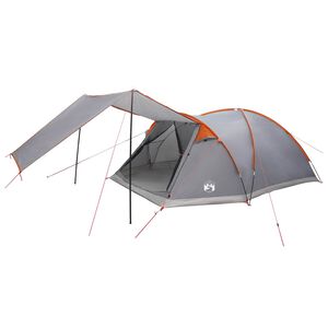 vidaXL H&uuml;tten-Zelt Grau und Orange 8-Personen Polyester und Stahl