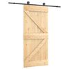vidaXL Schiebet&uuml;r Nat&uuml;rlich und Schwarz 95 x 210 cm Massivkiefer