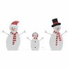 vidaXL Beleuchtete Schneemann Familie 3 pcs Warmes Weiß Polyester