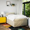 vidaXL Boxspringbett mit Matratze Creme 120x200 cm Stoff
