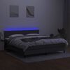 vidaXL Boxspringbett mit Matratze & LED Dunkelgrau 160x200 cm Stoff