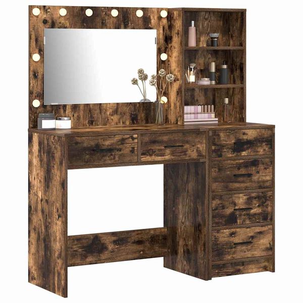 vidaXL Schminktisch mit Regal Braun 78,5 x 41 x 135 cm Holzwerkstoff