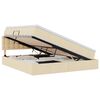 vidaXL LED-Speicherbett mit Matratze Creme 160 x 200 cm Stoff